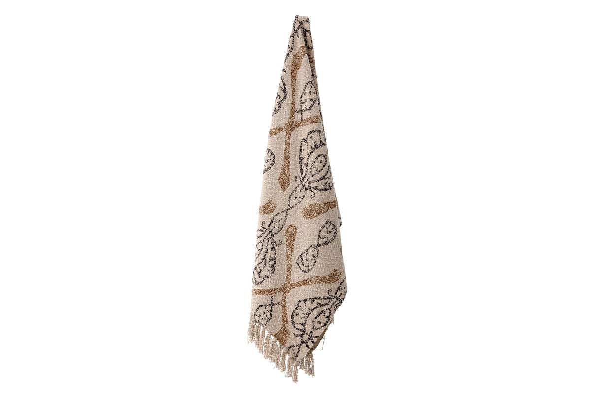 Throw Blanket Tiare – Natural, made from recycled cotton