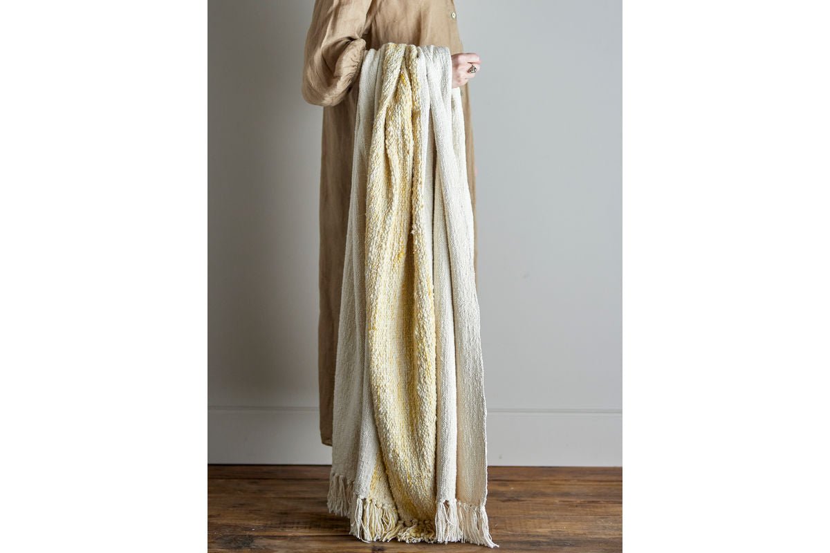 Tegen Bedspread – Soft Natural Tones with Fringes