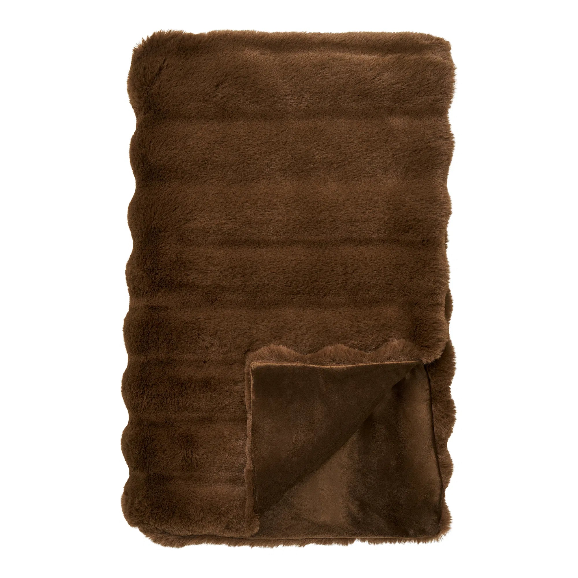 Flausch - Day Blanket Tao made of Faux Fur Brown 130x180 cm