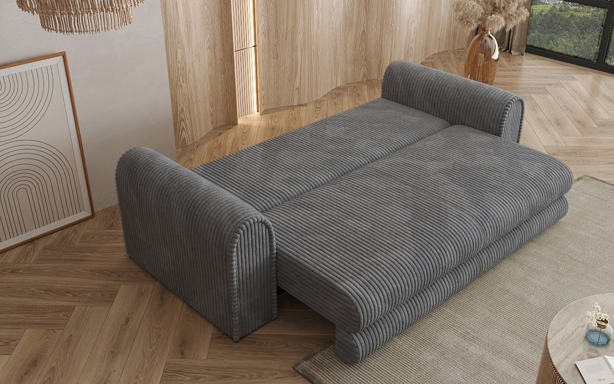 Designer Sofa Lil Buddy 3-seater with sleeping function and storage in wide corduroy
