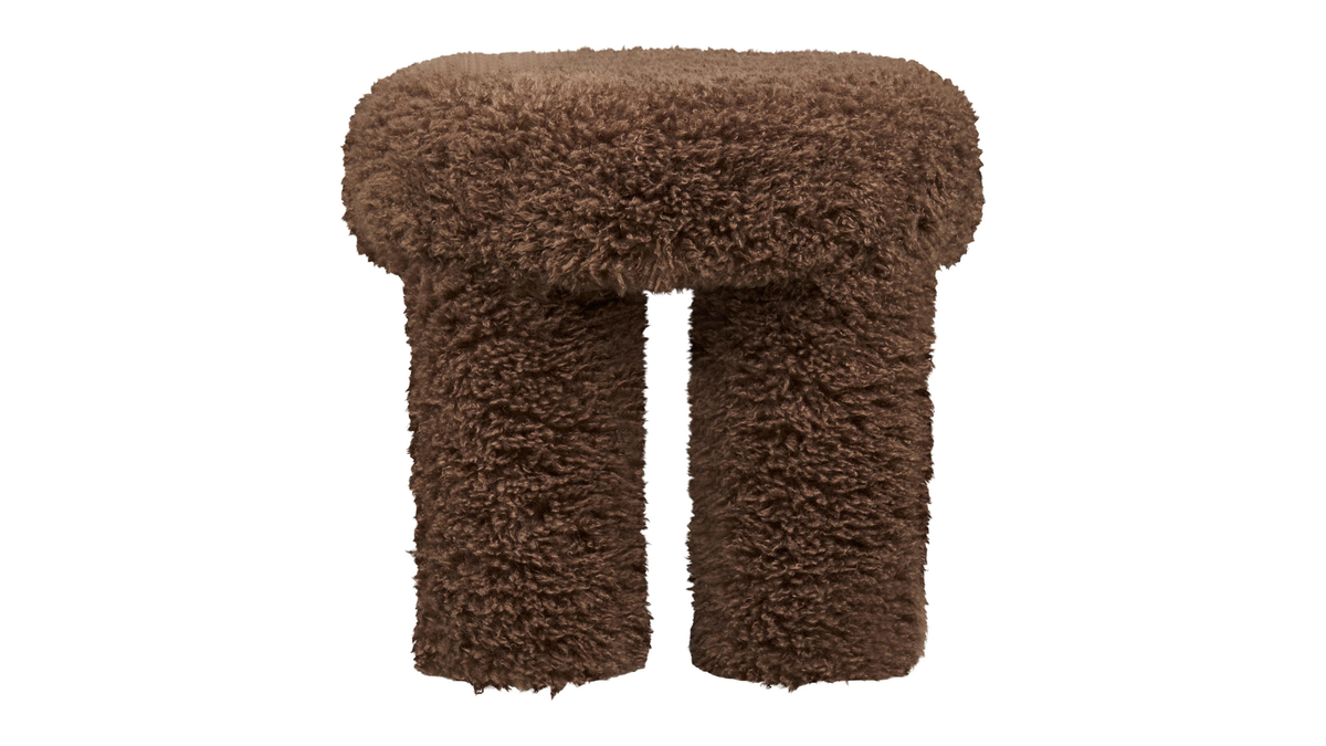 Gibson side stool - with brown teddy polyester