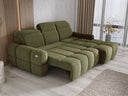 Designer corner sofa Arosa with electric sleeping function in bouclé
