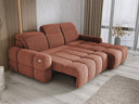Designer corner sofa Arosa with electric sleeping function in bouclé