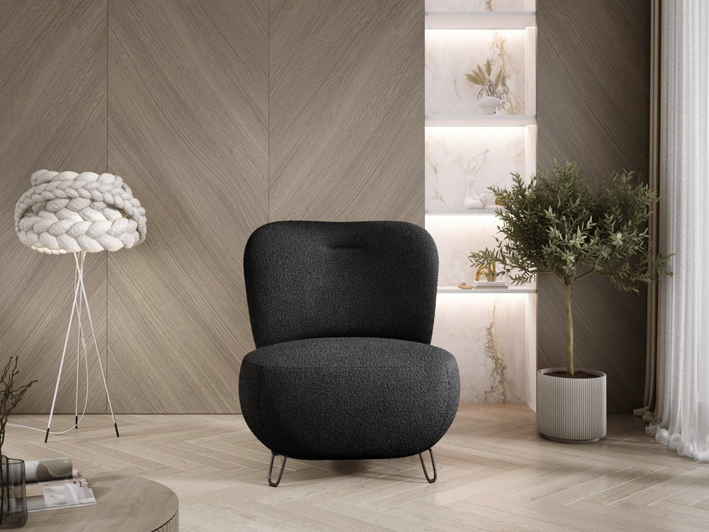 Designer armchair Tokyo in bouclé