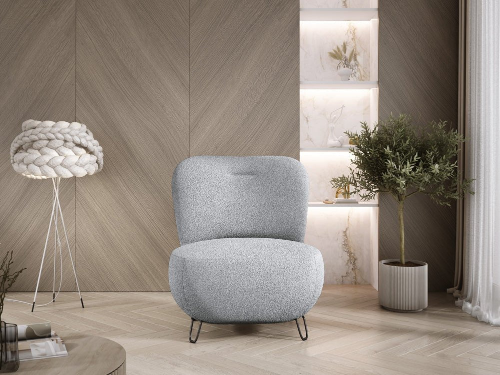 Designer armchair Tokyo in bouclé