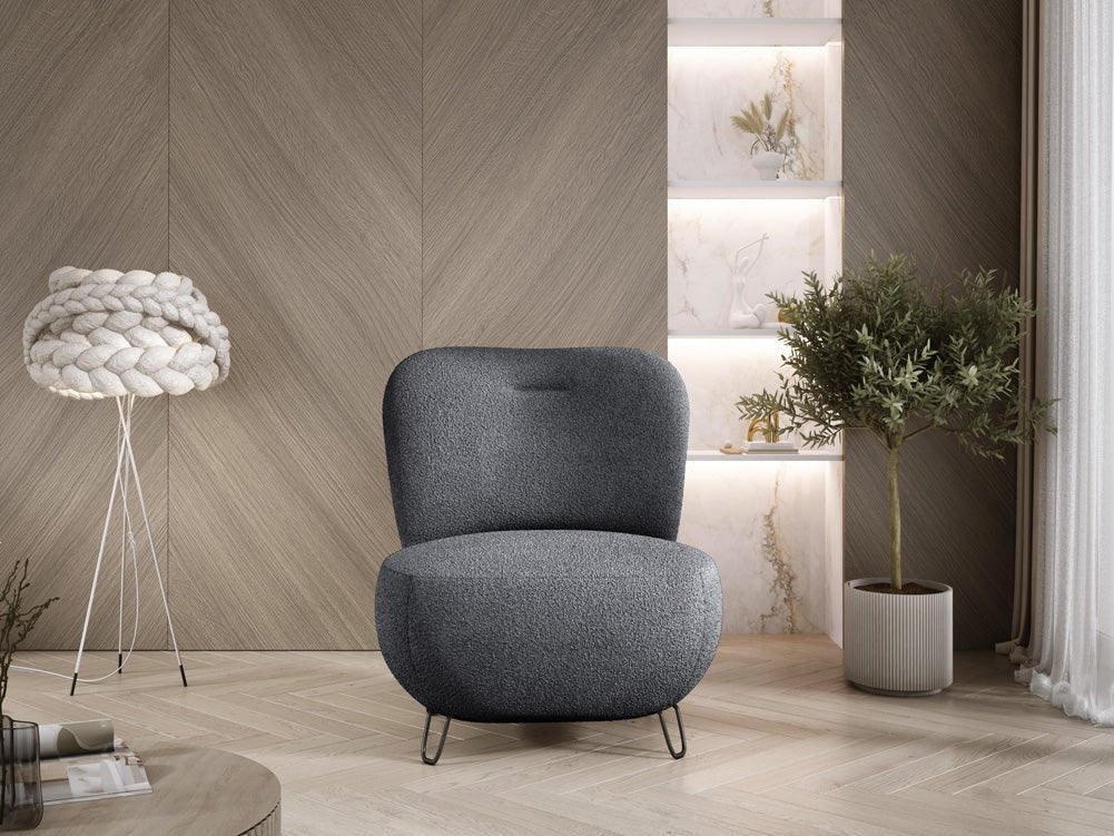 Designer armchair Tokyo in bouclé