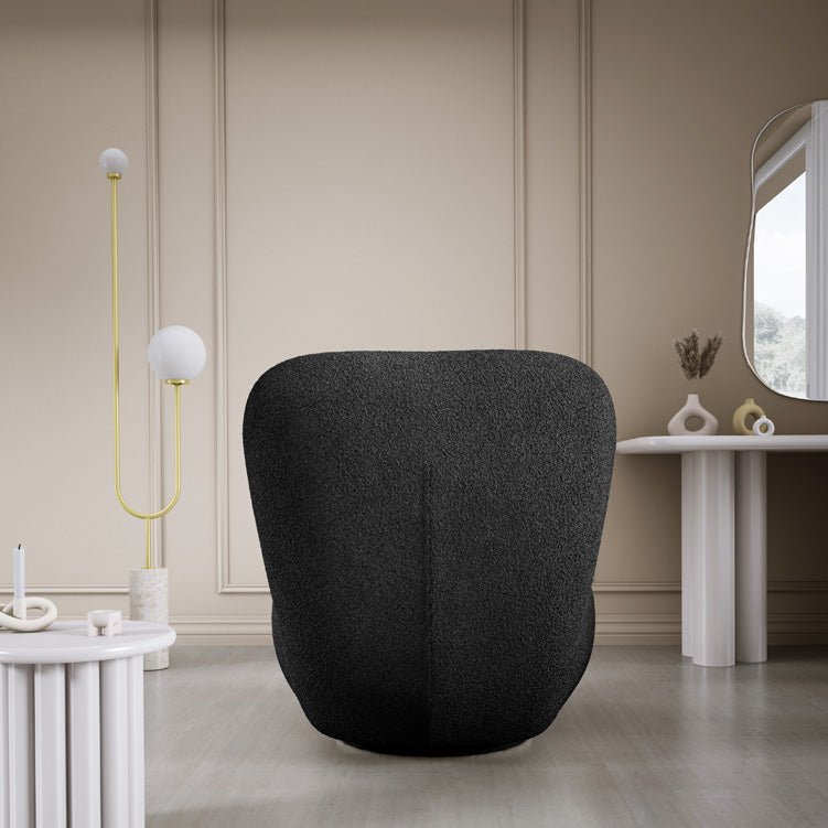 Designer armchair Kyoto 360° swivel function in bouclé
