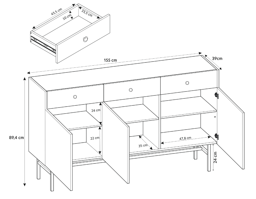Designer Chest of Drawers Liora III