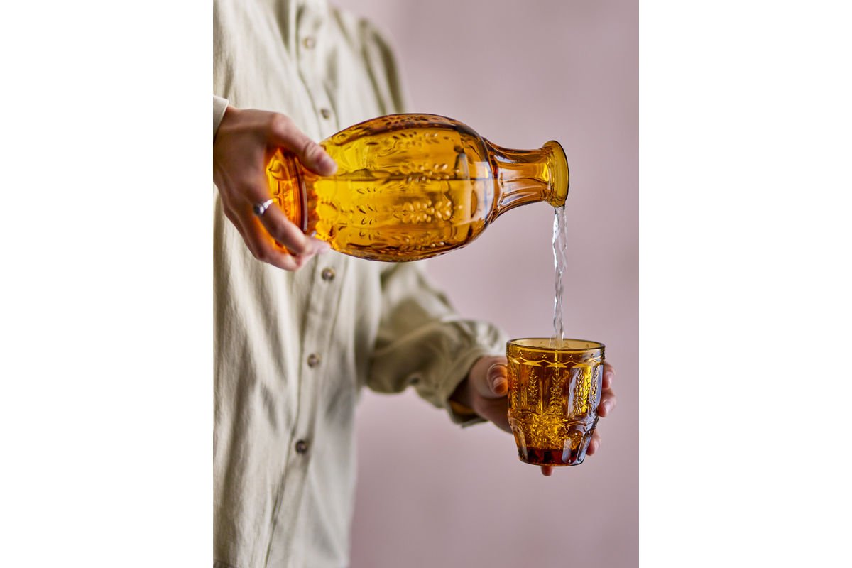 Decanter & Glass Set Lior – Glass in Warm Amber Tone