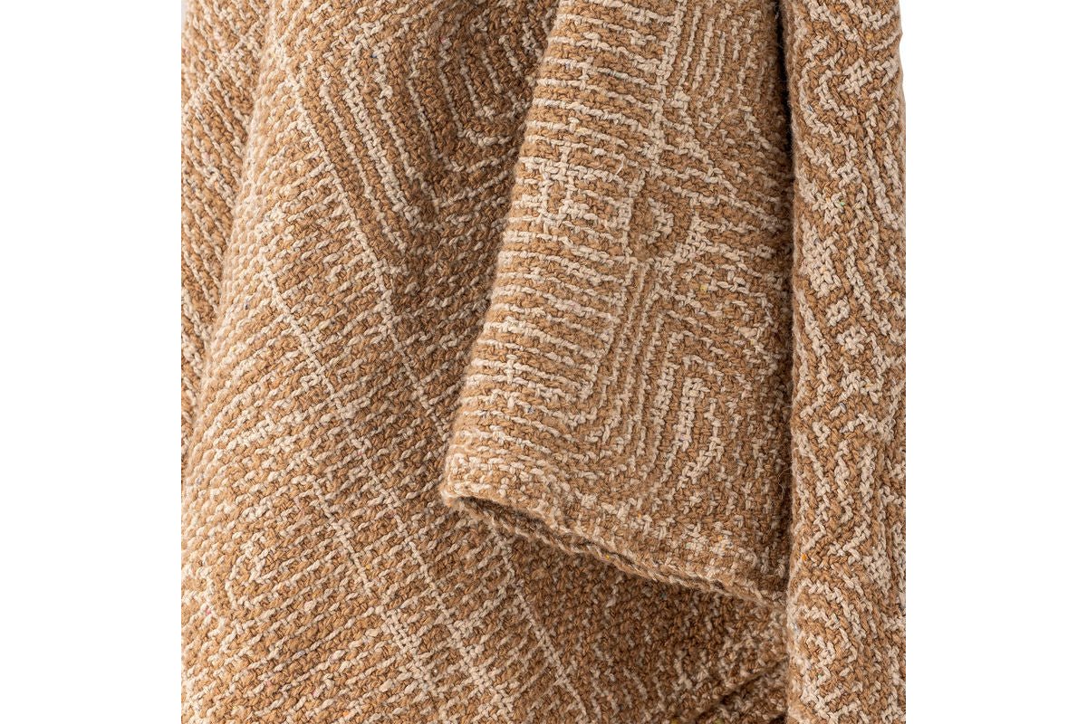 Überwurfdecke Hena - Braun, aus recycelter Baumwolle