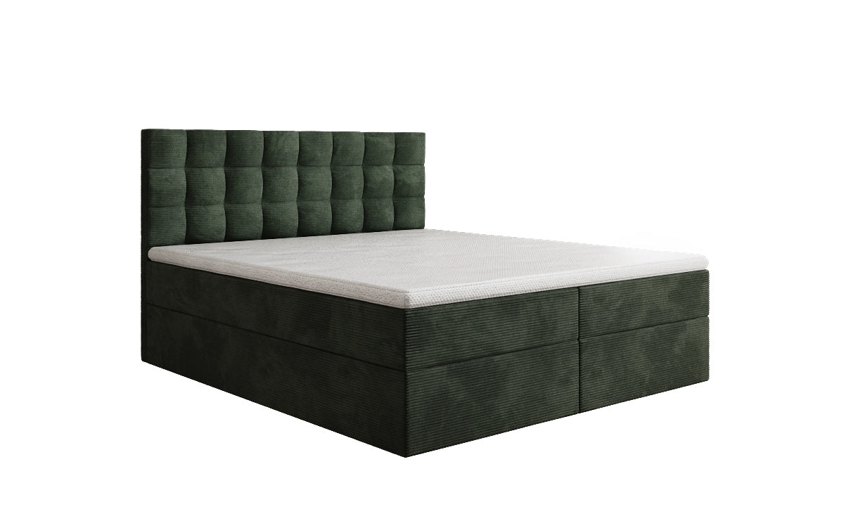 Como box spring bed in corduroy with storage