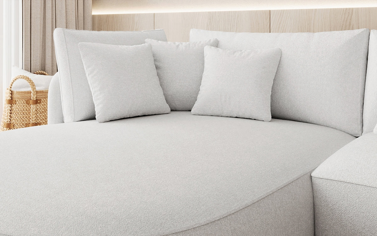 Designer corner sofa Ando Mini in textured fabric
