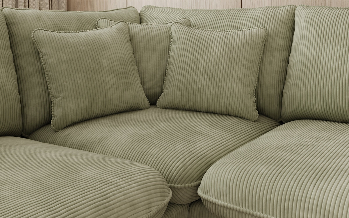 Designer Ecksofa Laguna mit Metallfüße in Cord