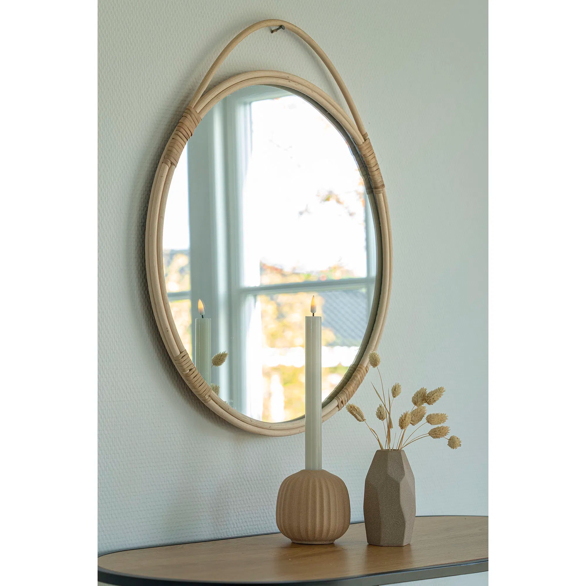 Spiegel Rivano – Rattan Design in Natural (Ø50 cm)