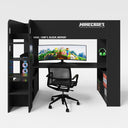 Minecraft Gaming-Hochbett BaseCamp mit Schreibtisch & Regal