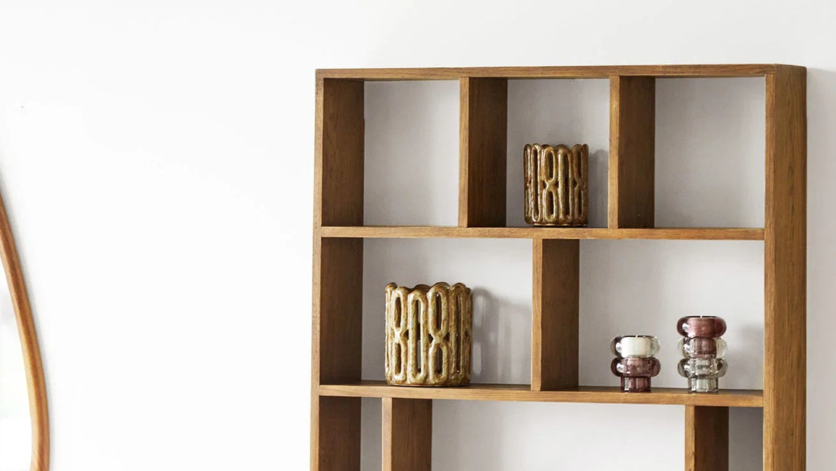 Wall shelf Luzifer II - made of dark oak wood