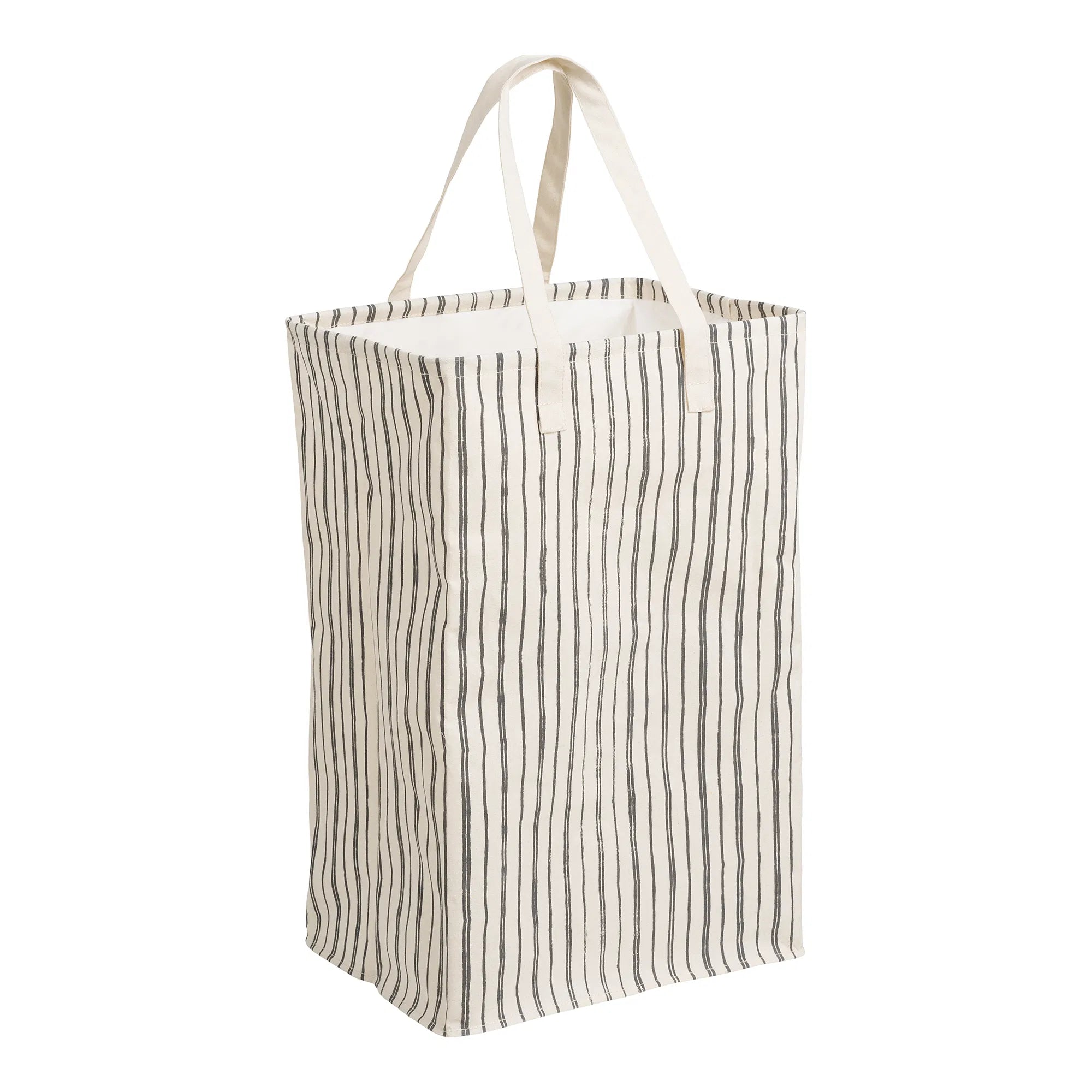 Laundry basket "Argos" – Beige/Black with striped pattern