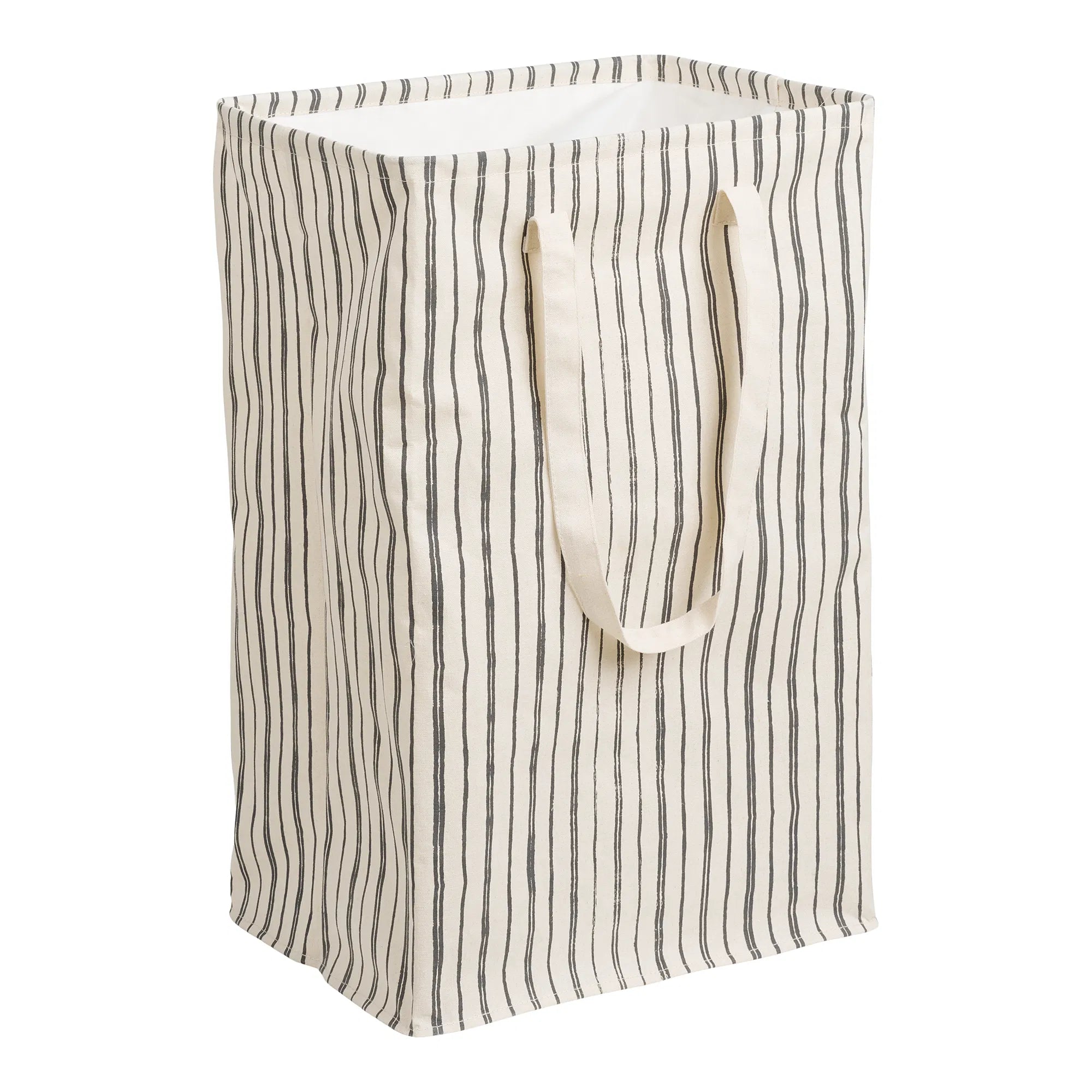 Laundry basket "Argos" – Beige/Black with striped pattern