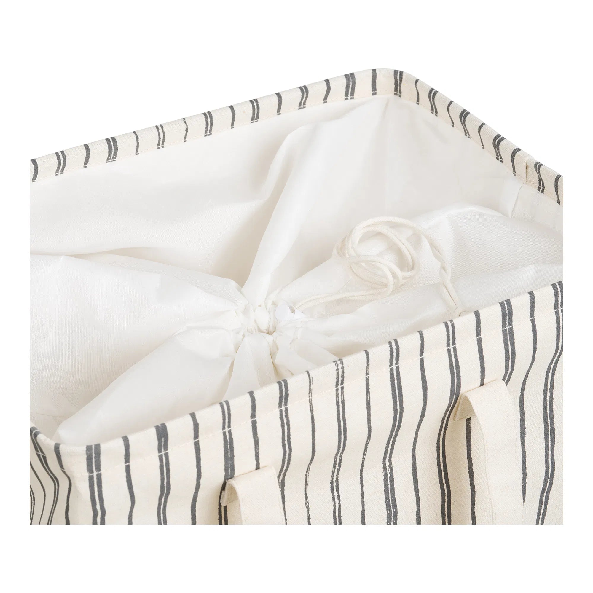 Laundry basket "Argos" – Beige/Black with striped pattern