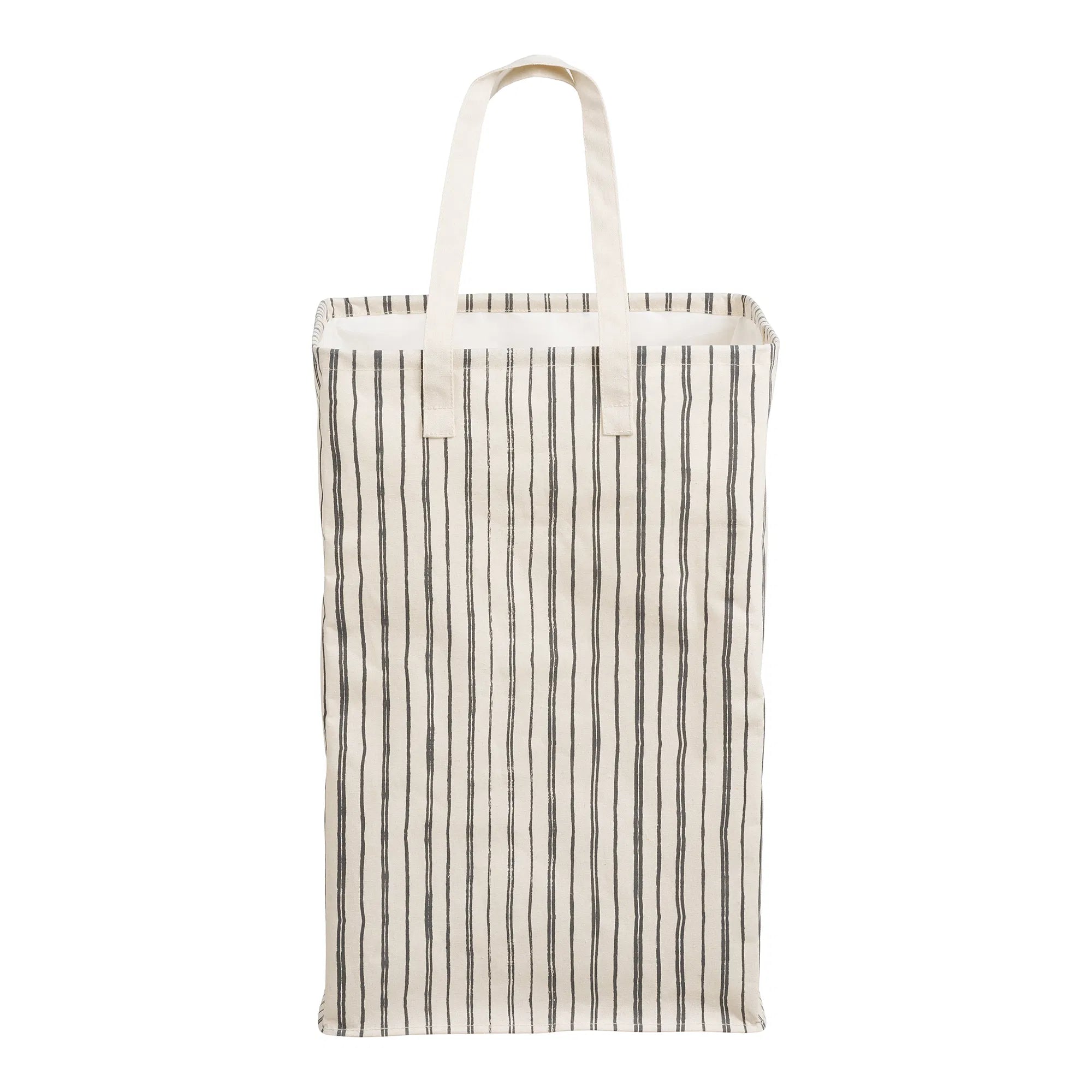 Laundry basket "Argos" – Beige/Black with striped pattern