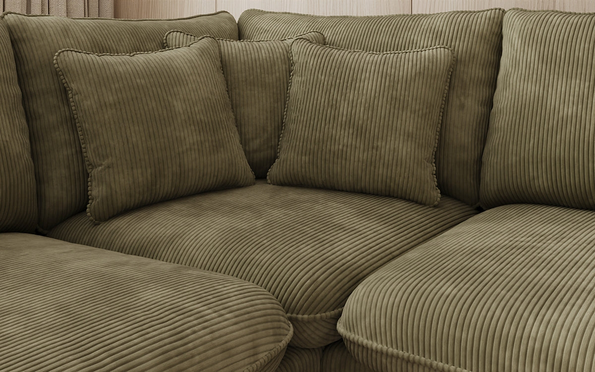Designer Ecksofa Laguna mit Metallfüße in Cord