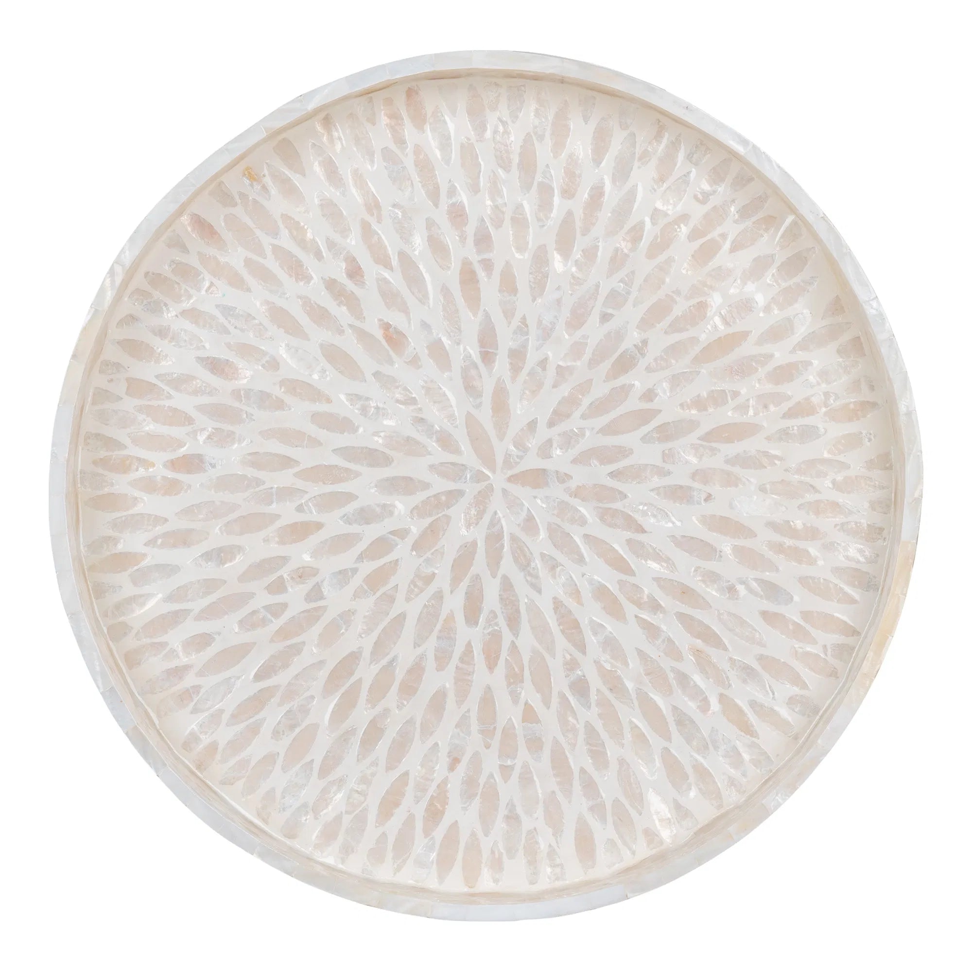 Tablet "Mavira" – Round Bamboo Design with Capiz Surface