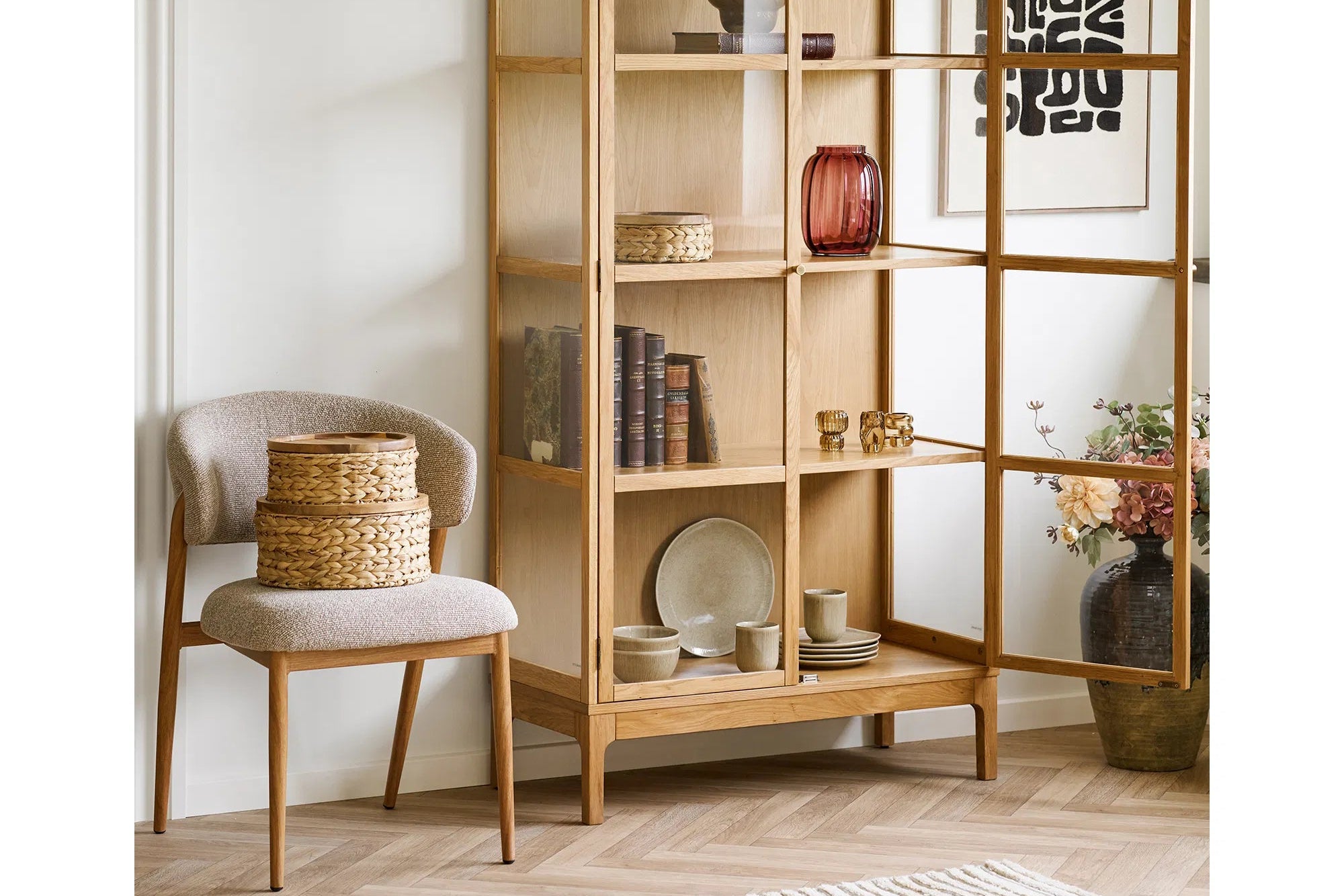 Storage Baskets Vardina - Made from Water Hyacinth with Lid (Set of 3)