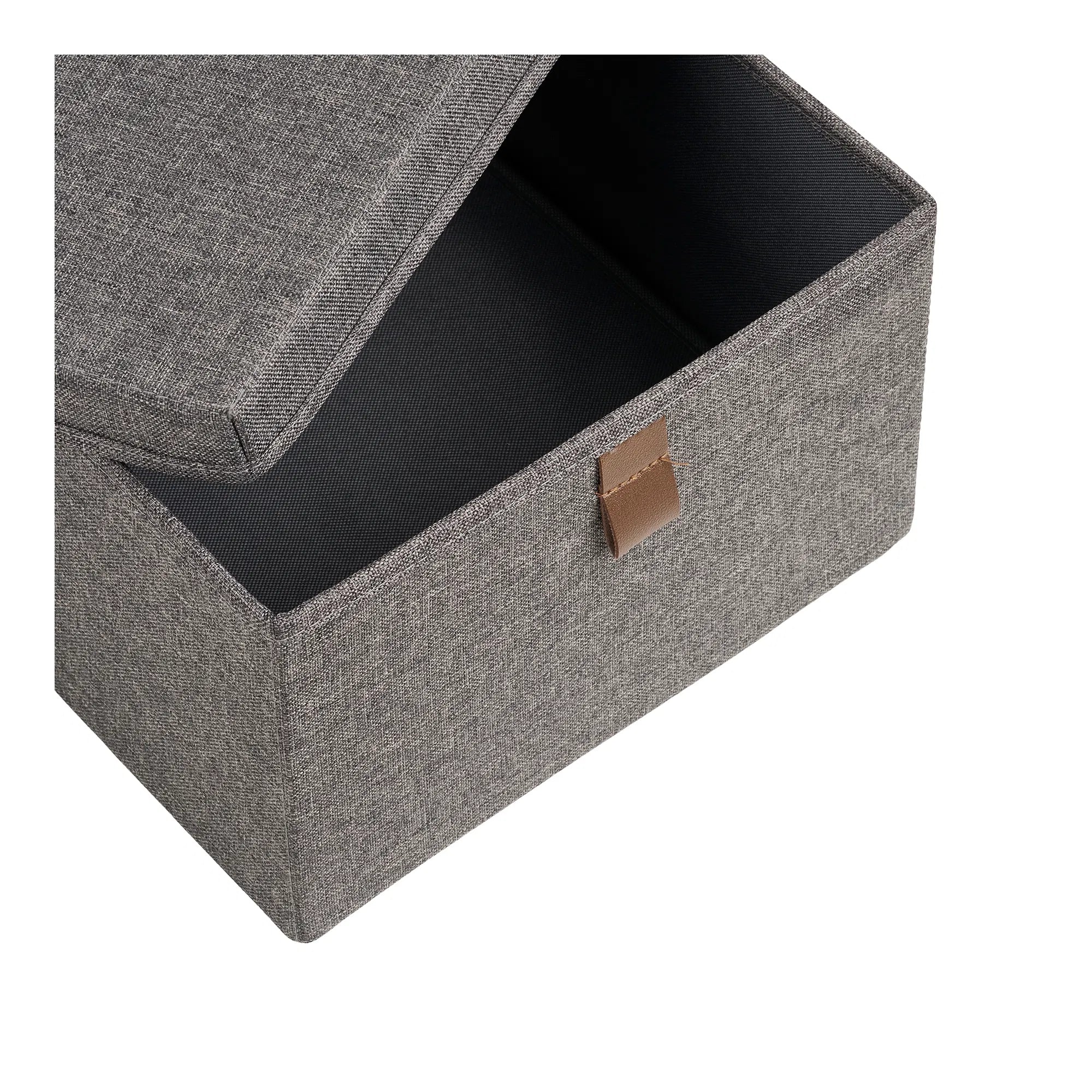 Storage Box Velmoria - in Gray with Lid (Set of 3)