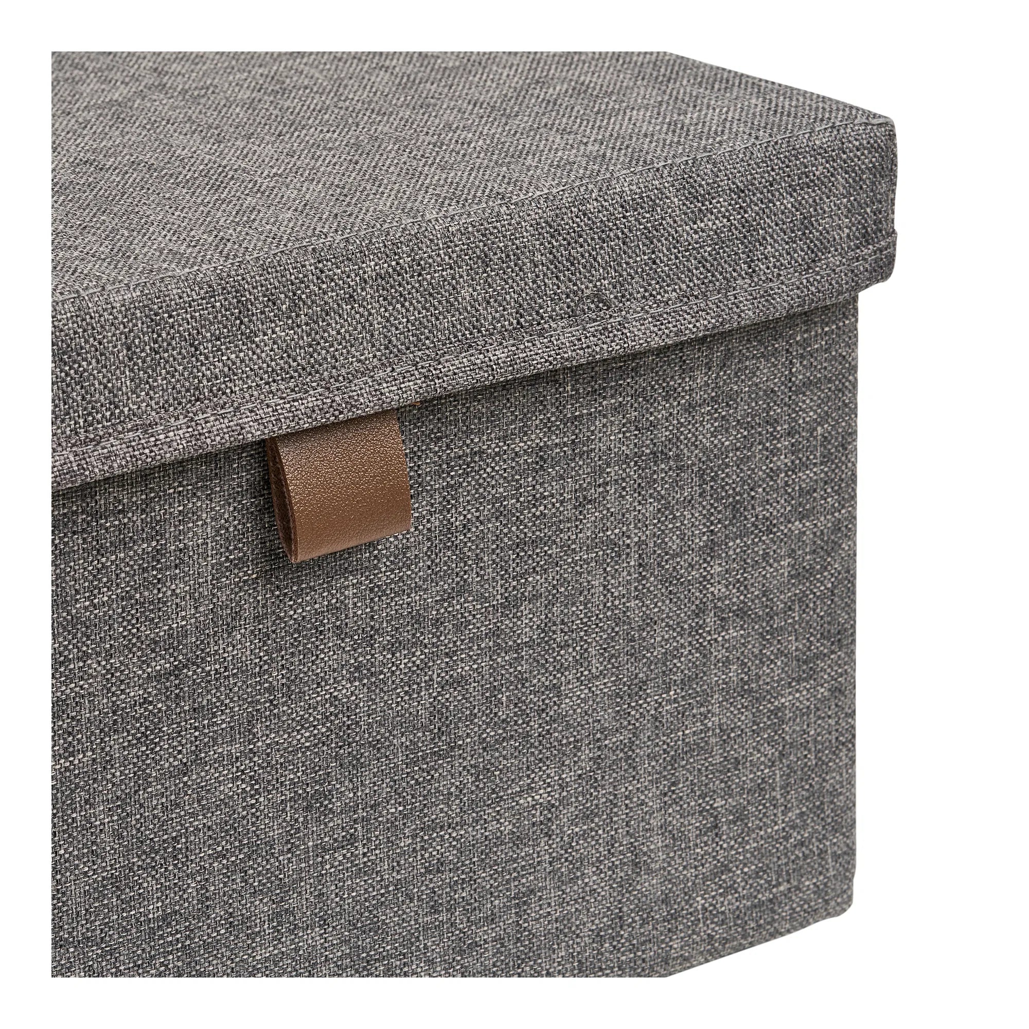 Storage Box Velmoria - in Gray with Lid (Set of 3)