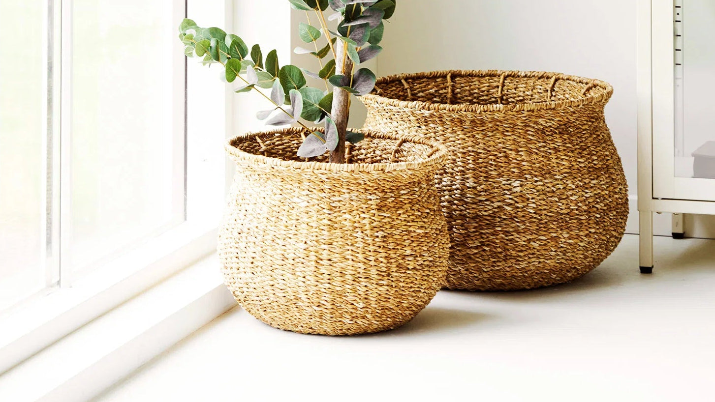 Set of 2 Medellin Baskets - made of polyester and Wood