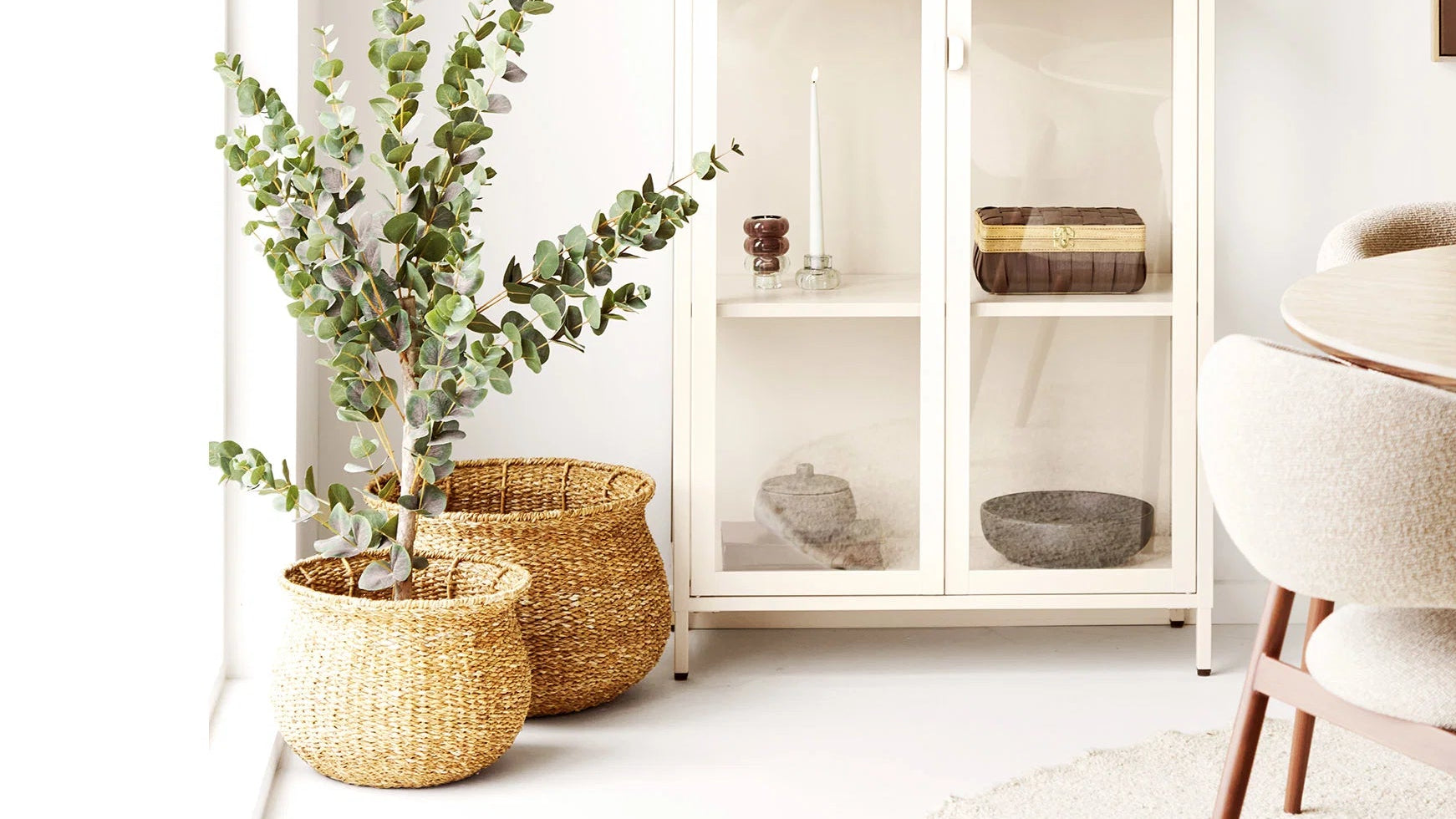 Set of 2 Medellin Baskets - made of polyester and Wood