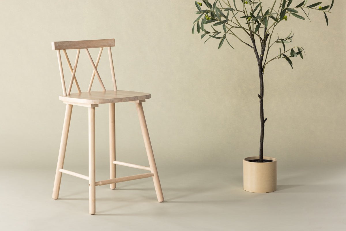 2-piece set - Bar stool Möllner slim and stylish design in 3 colors