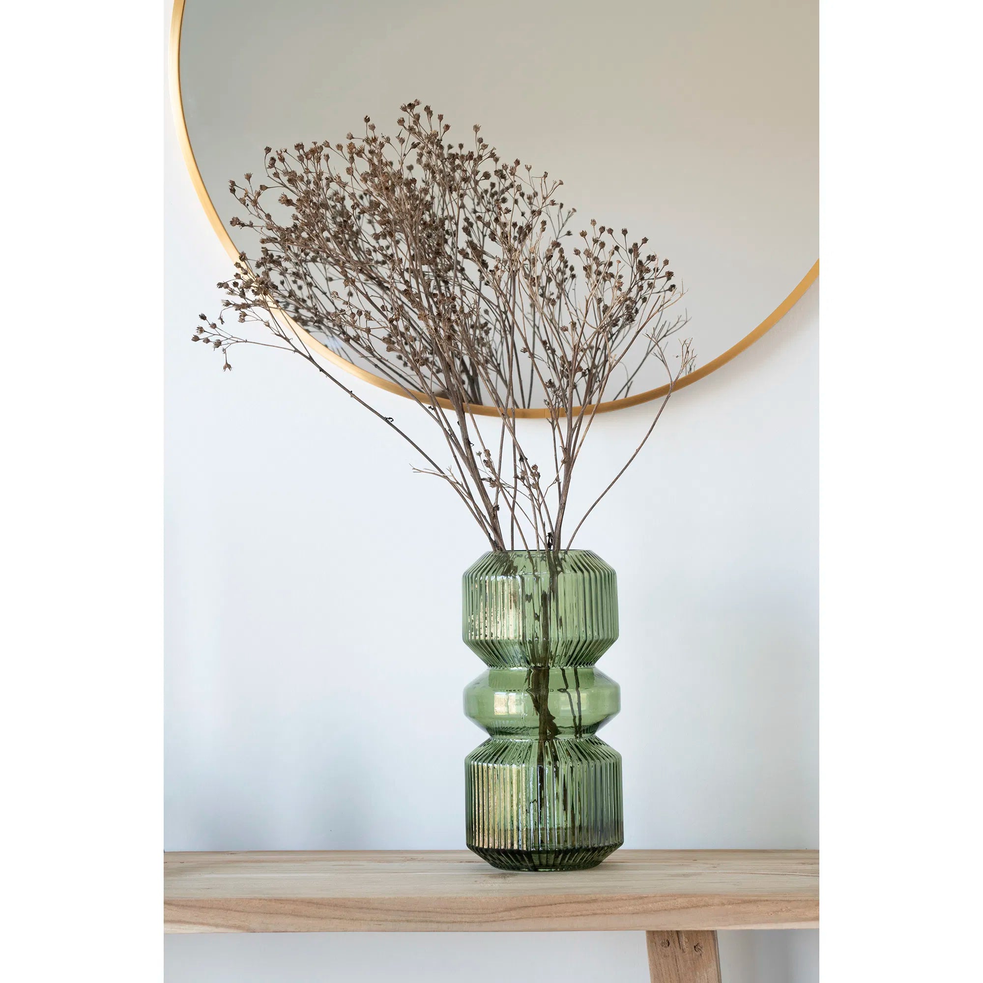 Vase "Verdania" in ribbed green glass