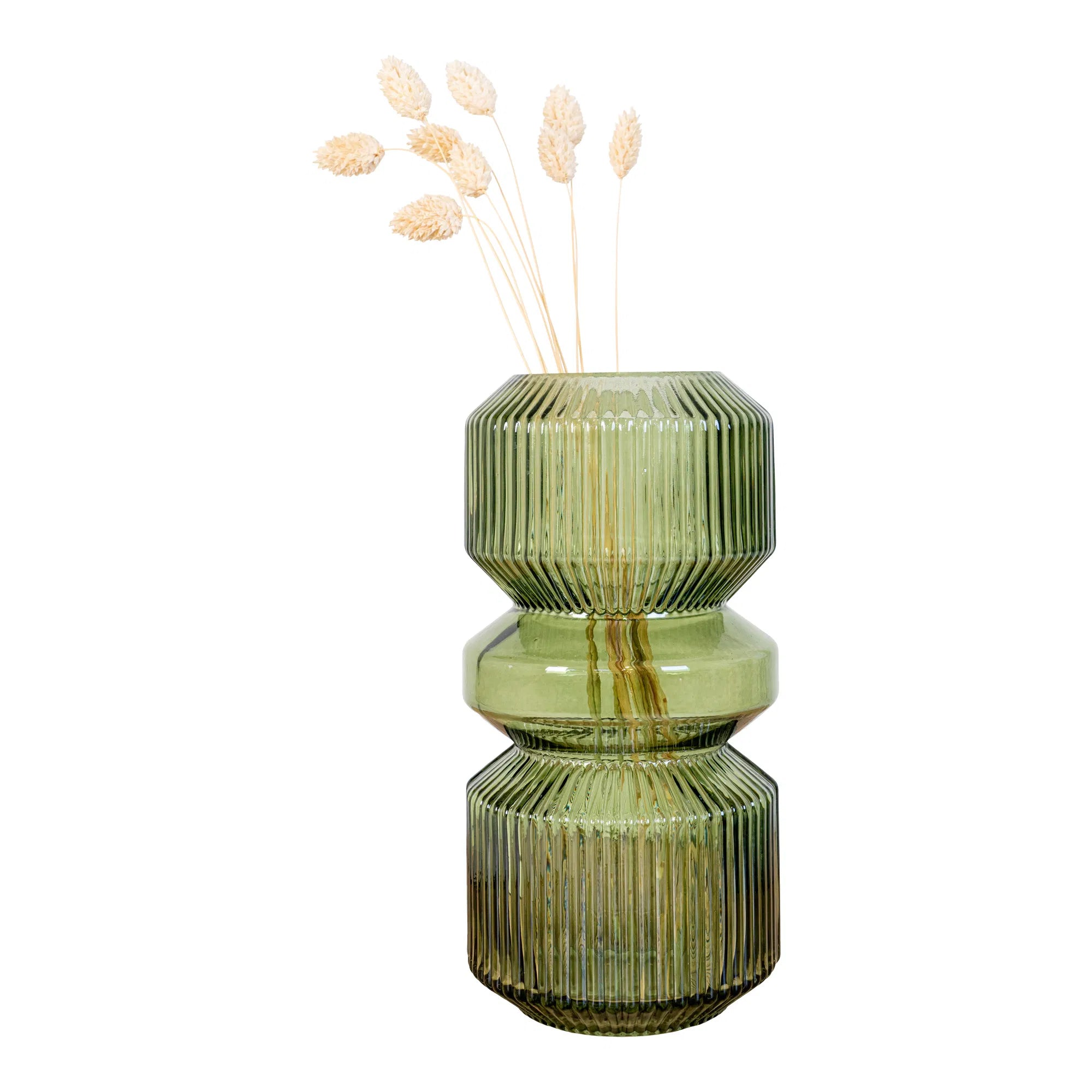 Vase "Verdania" in ribbed green glass