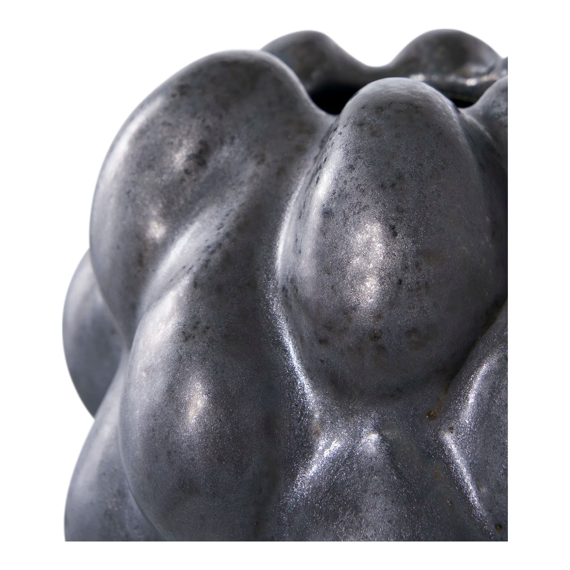 Vase "Noirberry" – Black Ceramic with Organic Structure