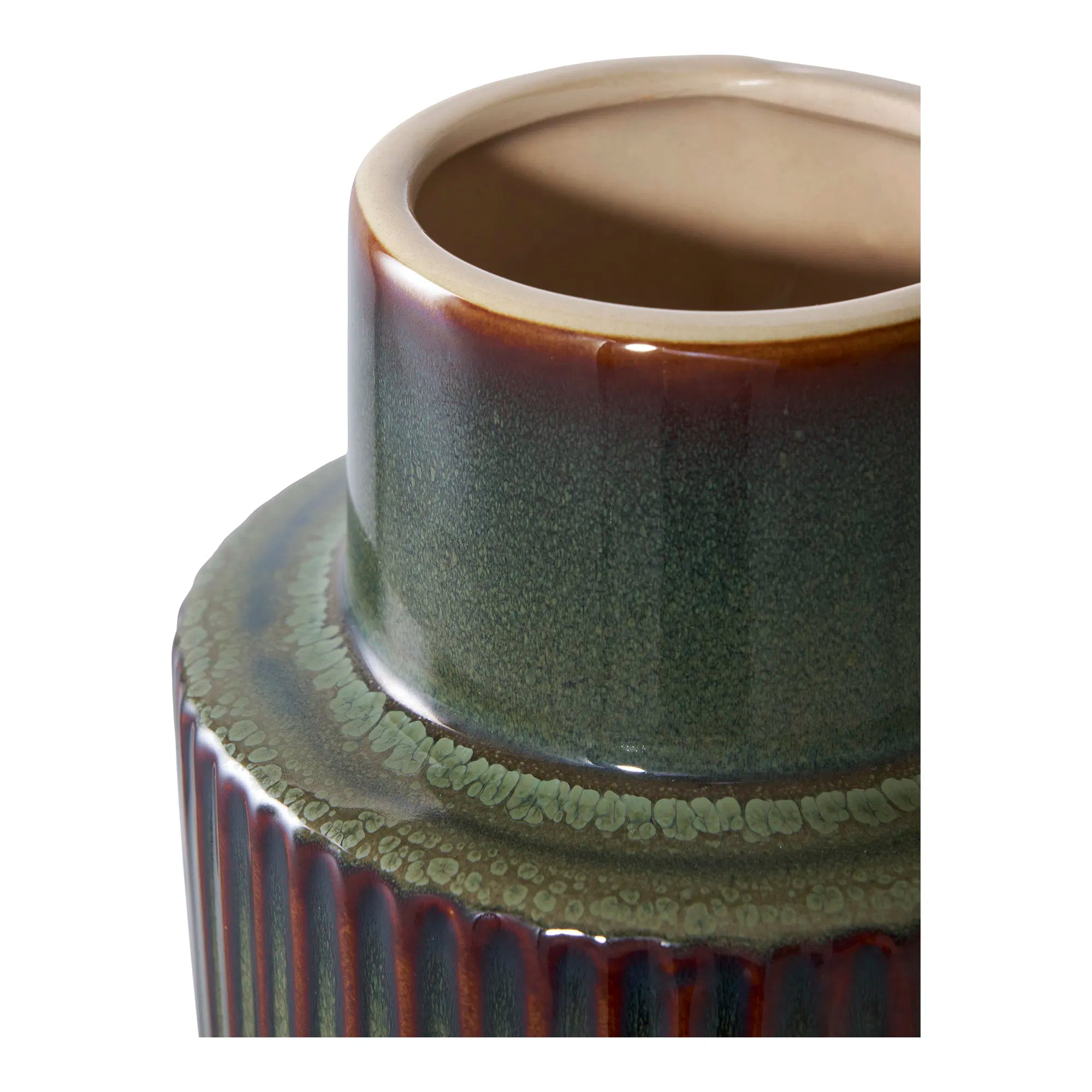 Vase "Mirella" – Ceramic in Green-Brown, 30 cm