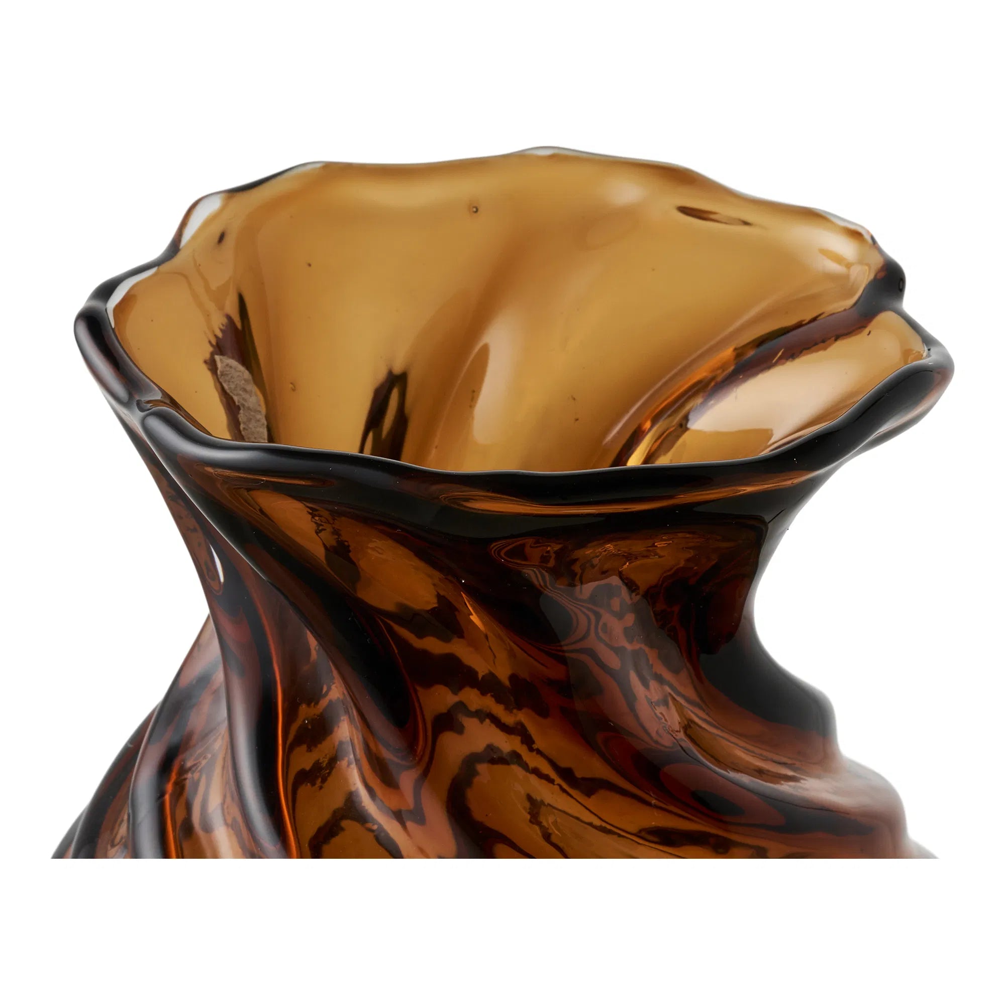 Vase Terra – Smoke Brown Glass with Swirl Effect
