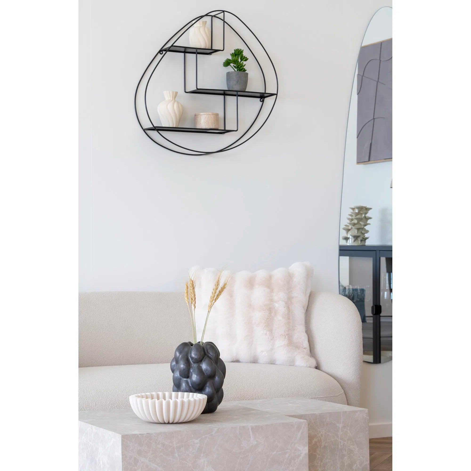 Bowl "Mirella" – Beige Polyresin Design