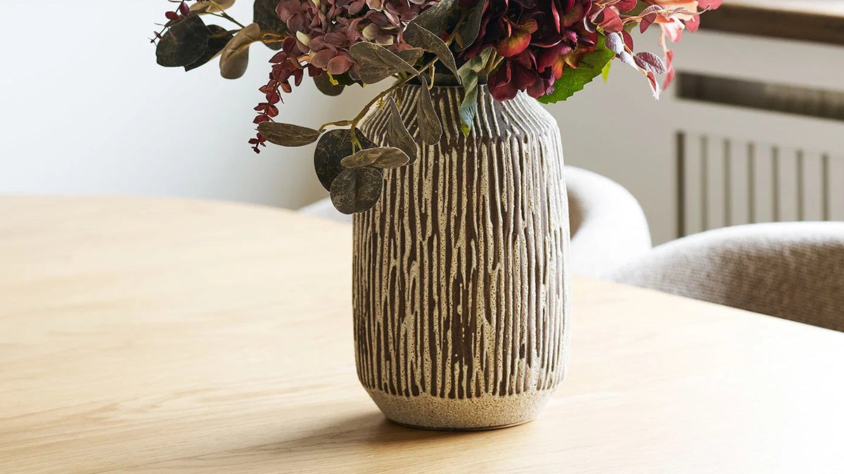 Holiday Vase - made of ceramic in Brown/White