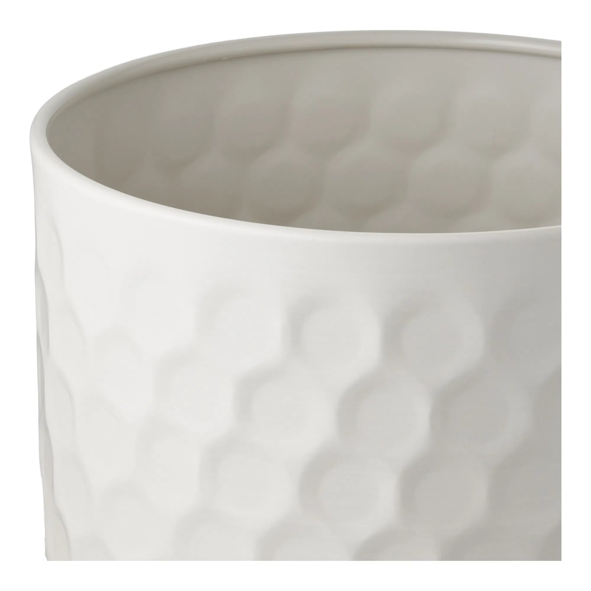 Flowerpot "Avelino" – White Steel Look with Texture