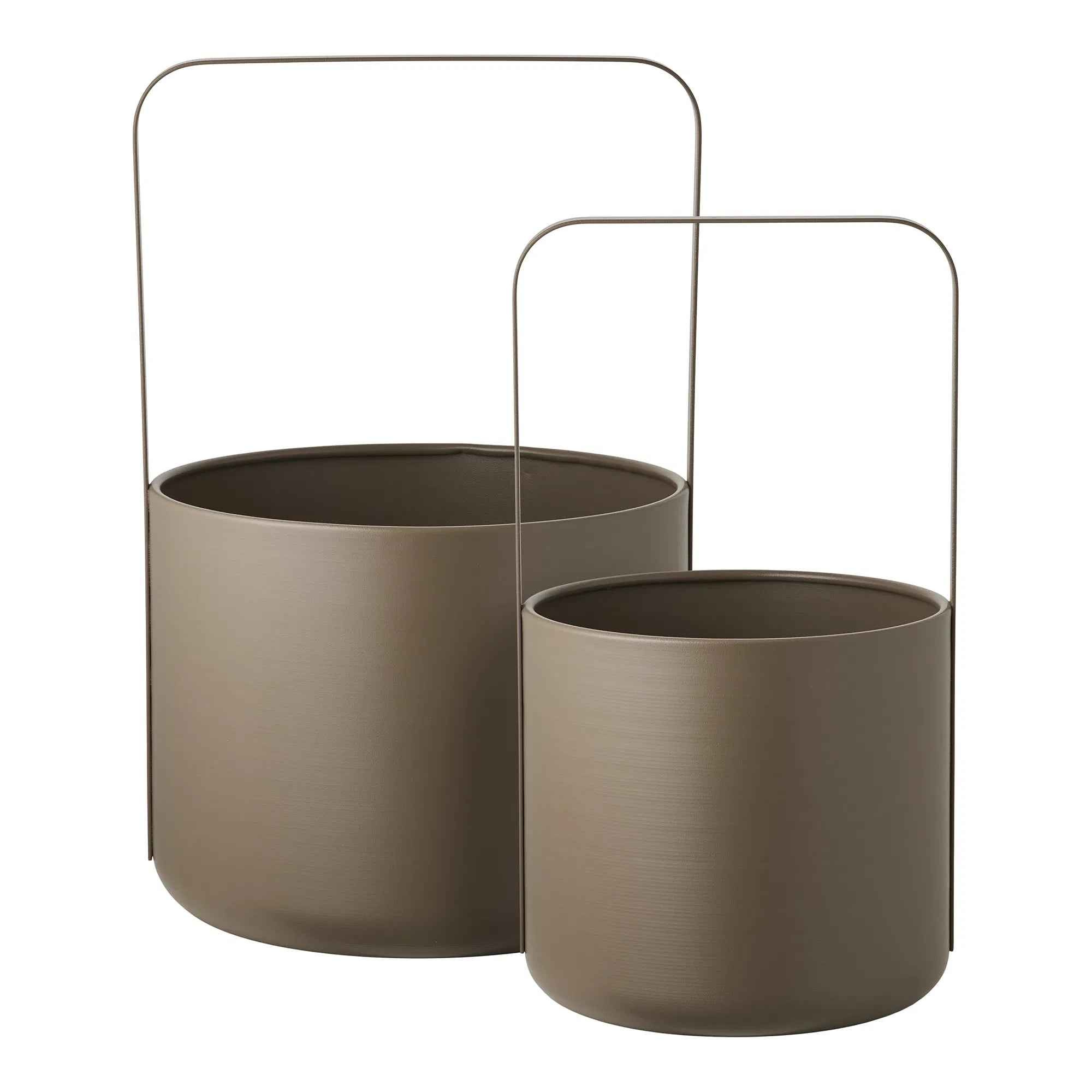 Flowerpot "Arvion" – Set of 2 made of brown steel