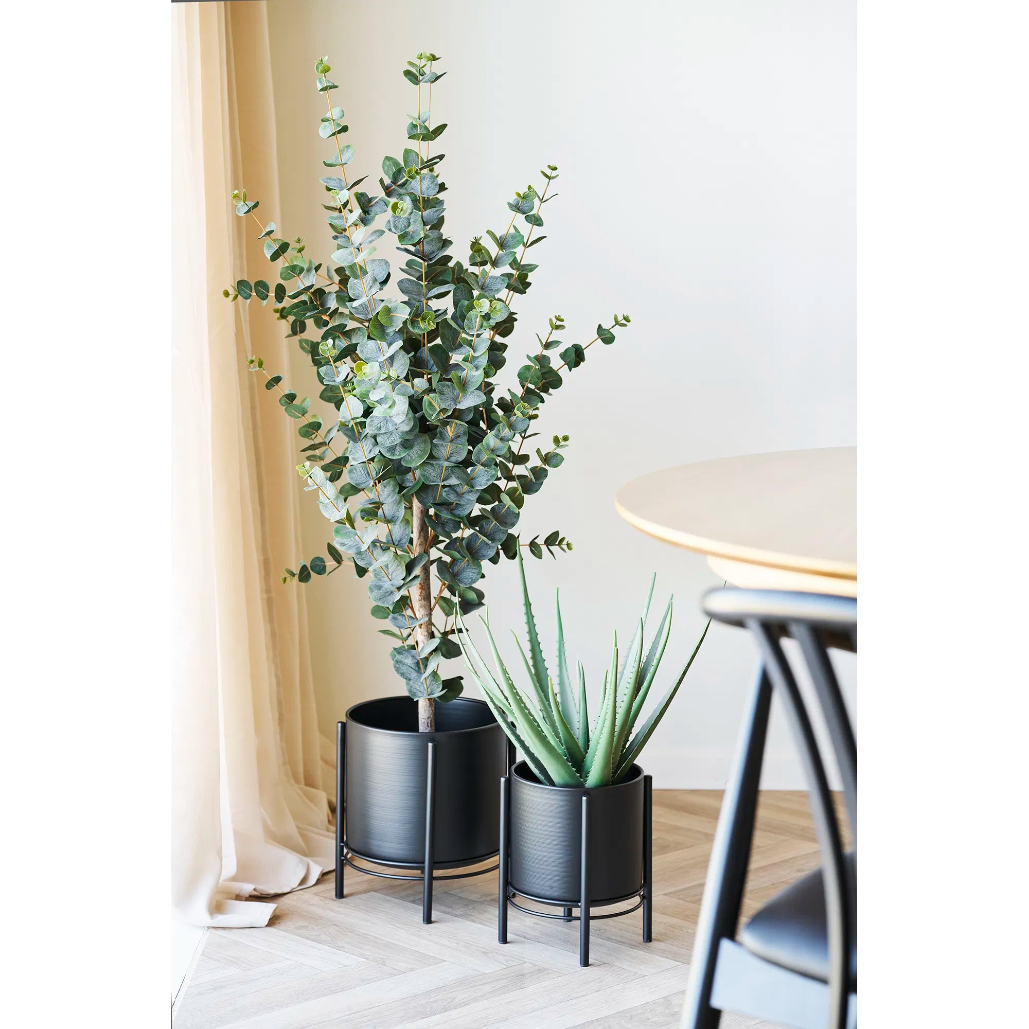 Flowerpot "Nerano" – Set of 2 made of black steel