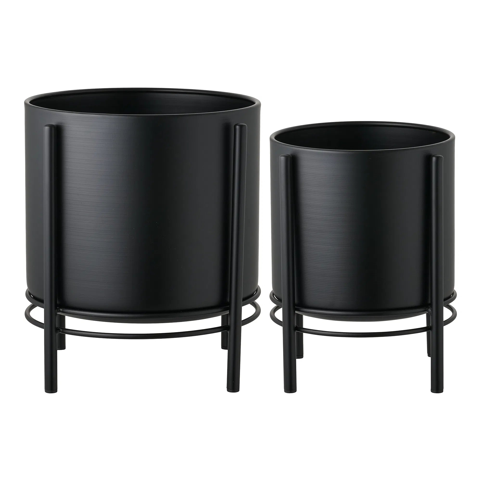 Flowerpot "Nerano" – Set of 2 made of black steel