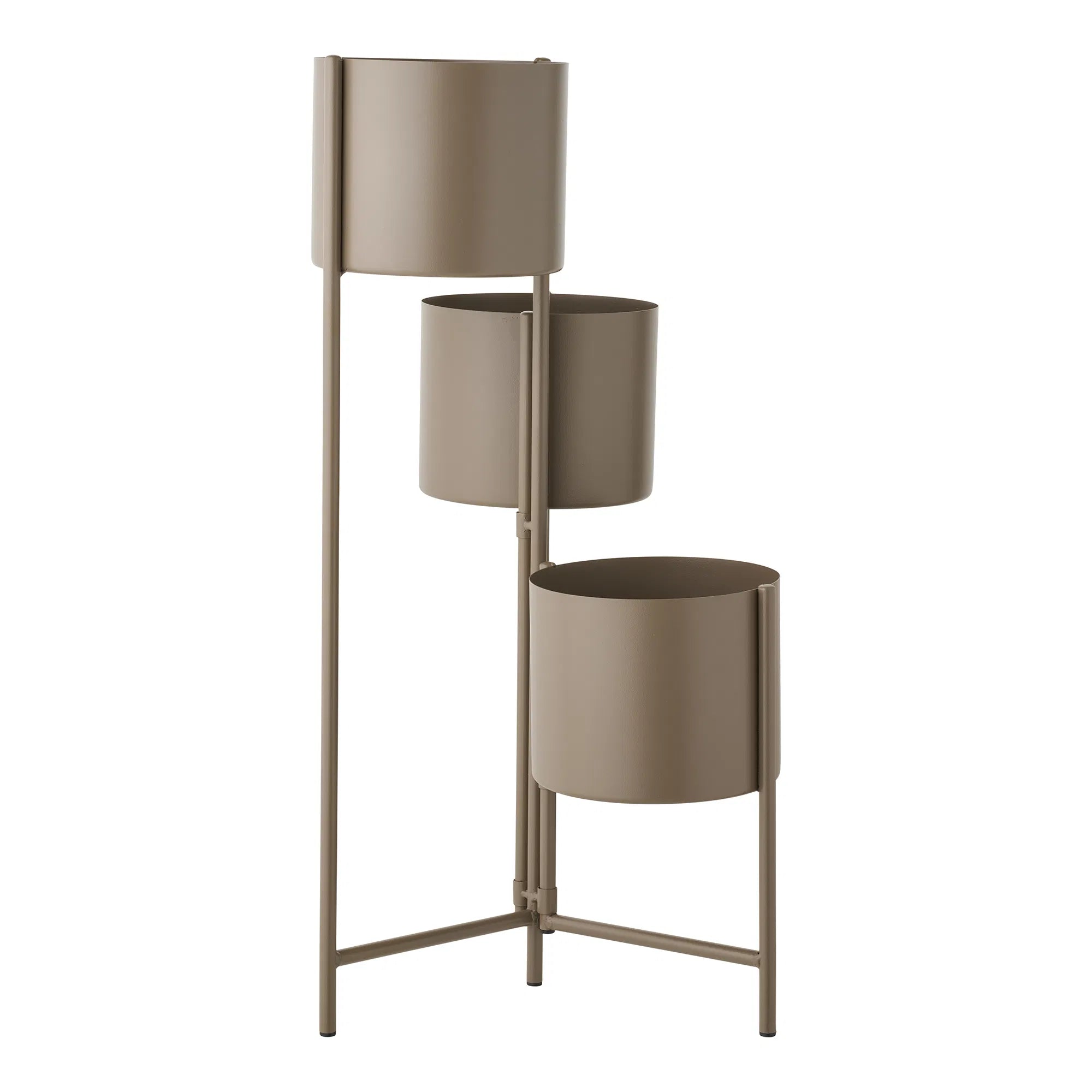 Flowerpot "Marven" – Brown painted steel with modern 3-piece design