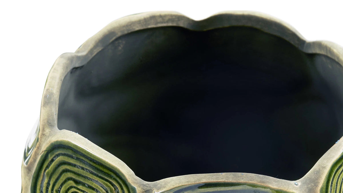 Flower pot Heather - made of dark green terracotta