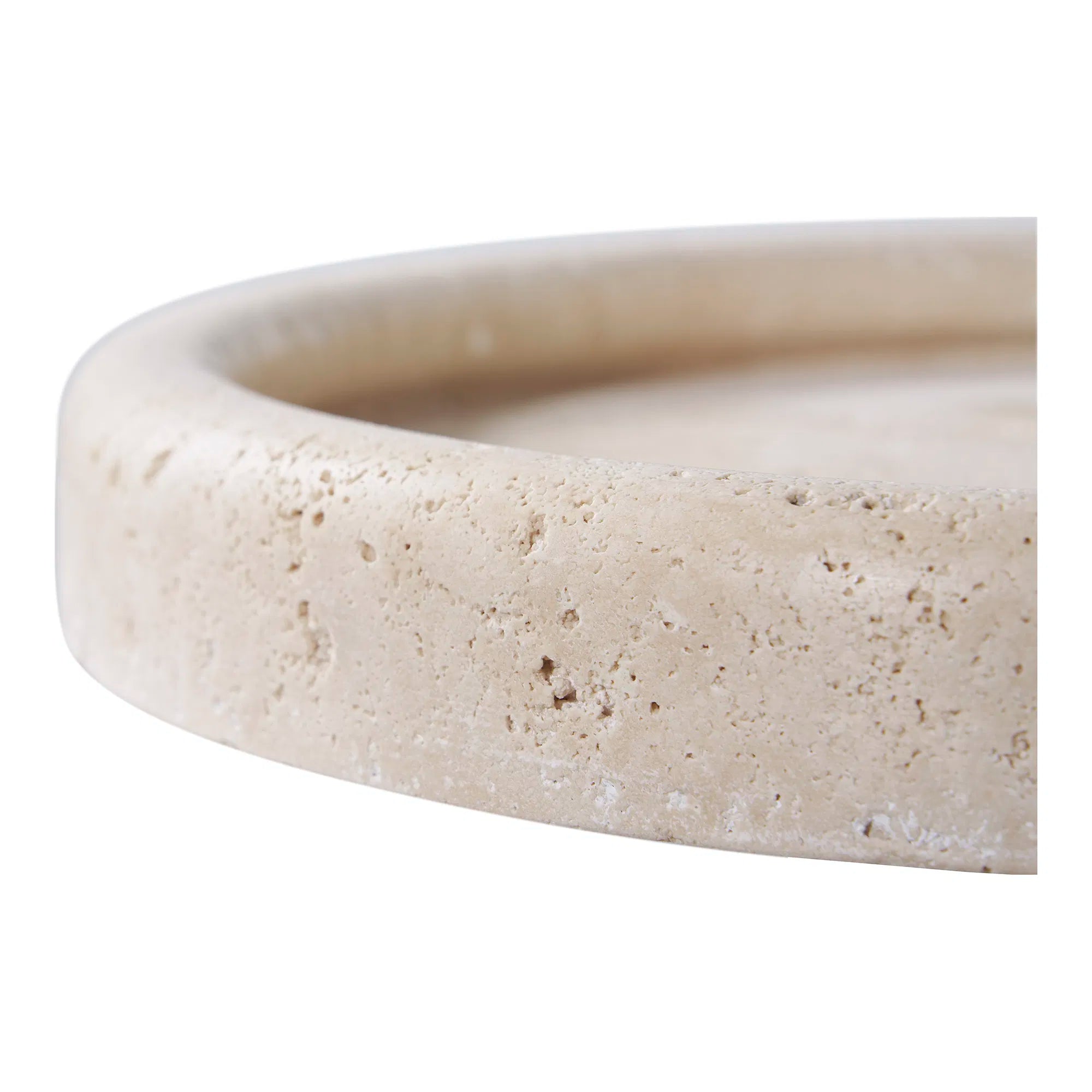 Tray "Teranova" – Travertine, Beige (Ø 25.5 cm)