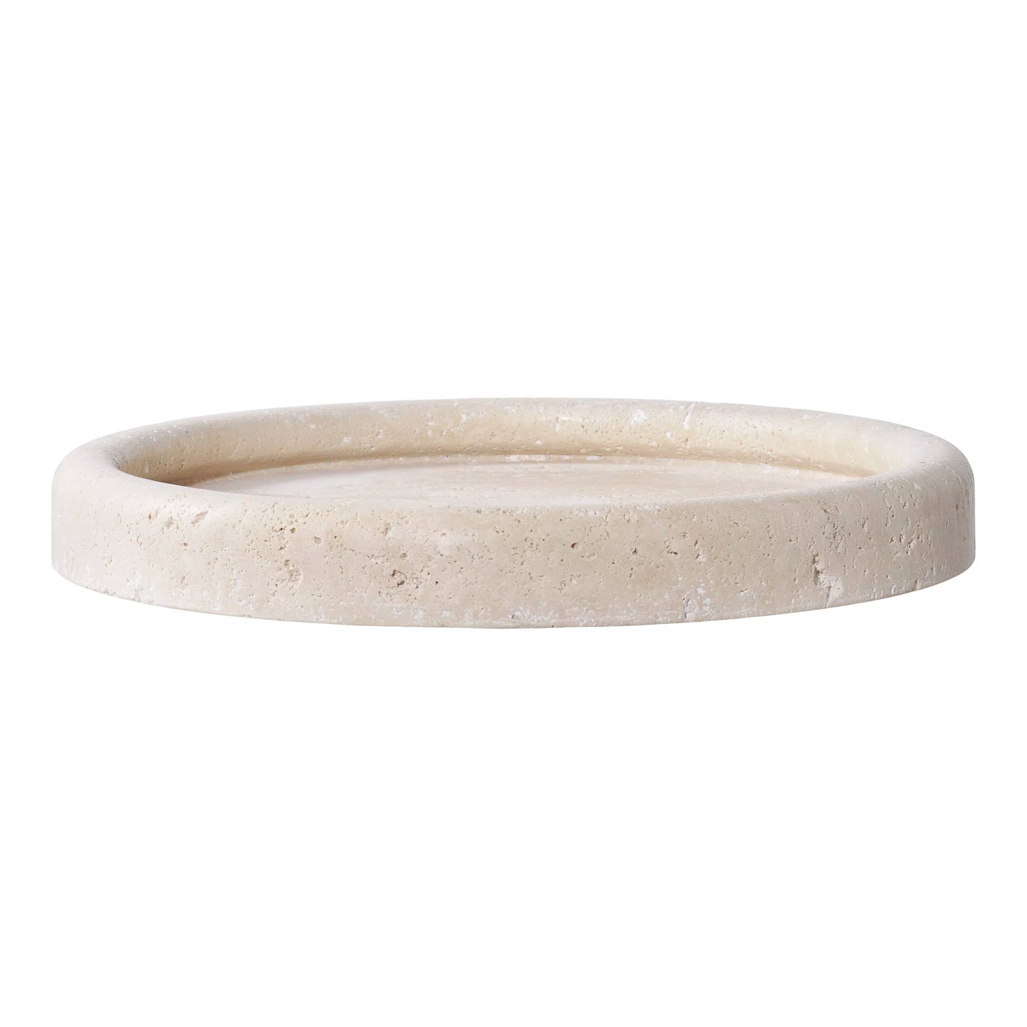 Tray "Teranova" – Travertine, Beige (Ø 25.5 cm)
