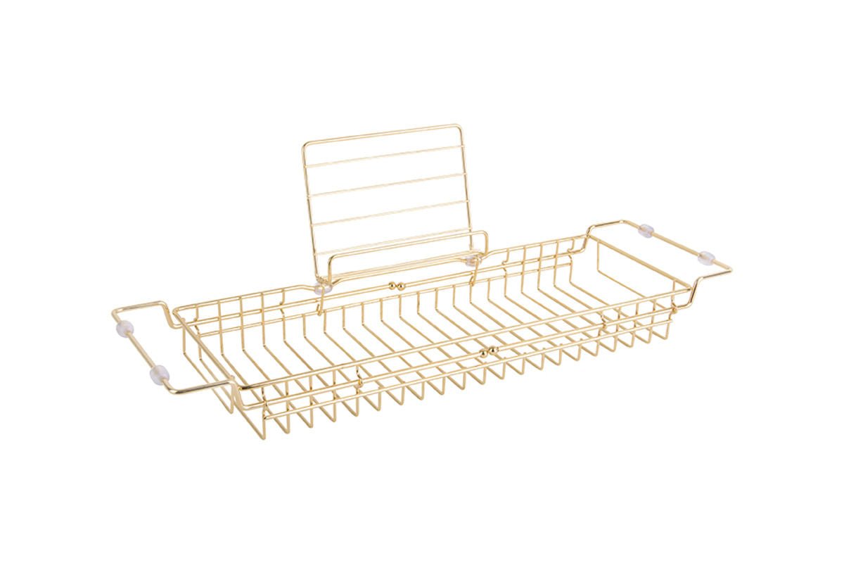 Bathtub Tray Elara – Adjustable Design in Gold-Colored Iron