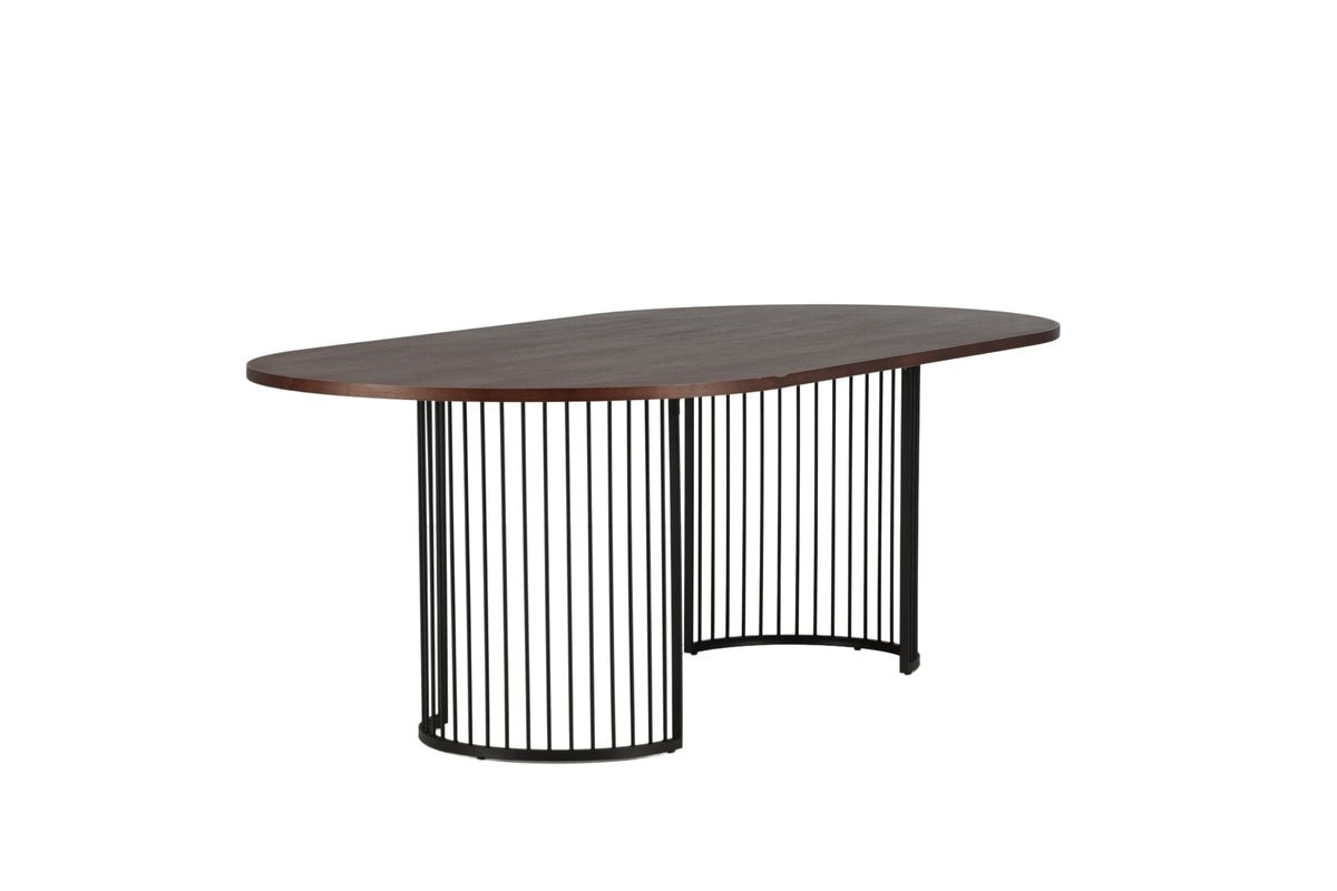 Manolo dining table - oval dining table with Black tabletop and walnut