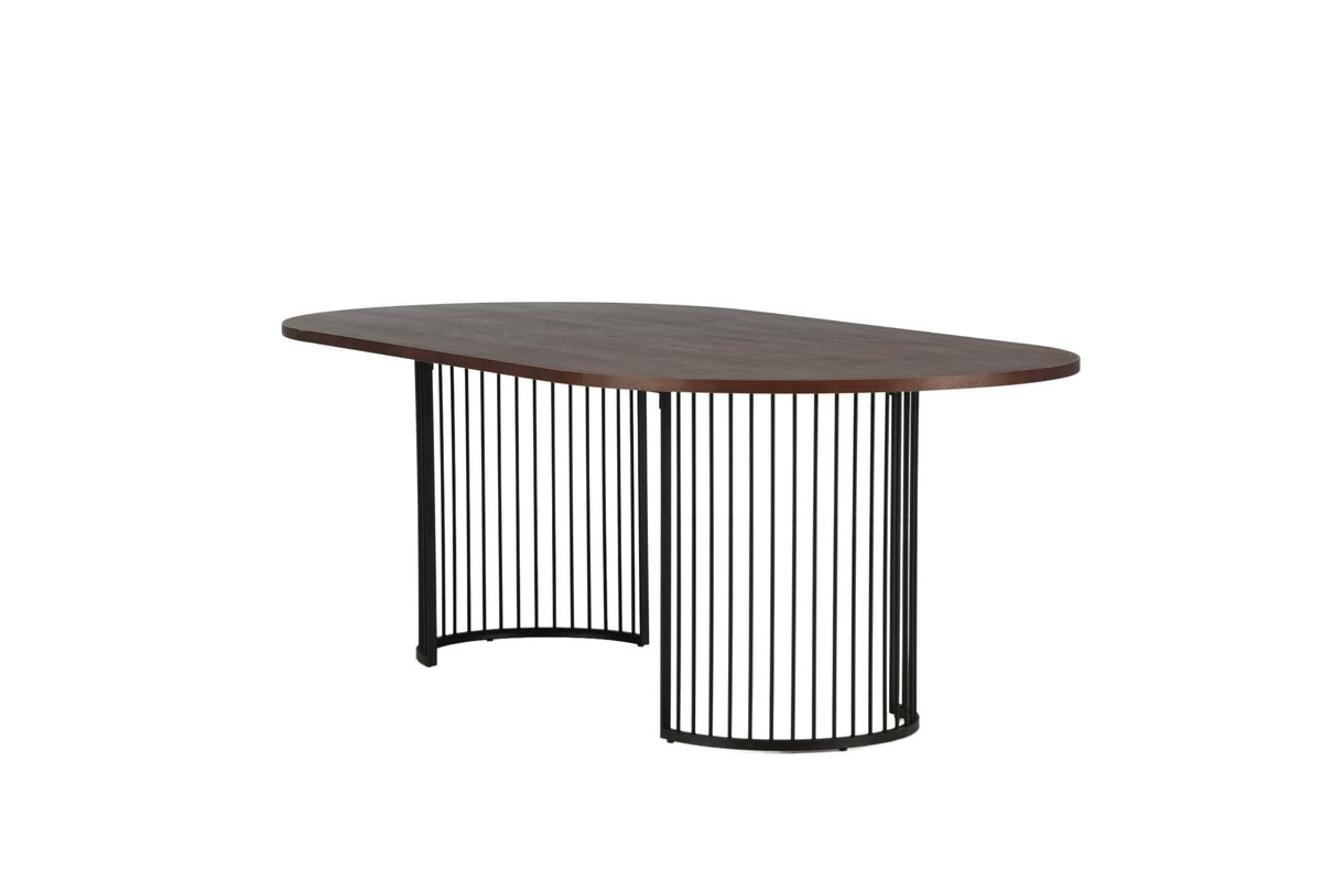 Manolo dining table - oval dining table with Black tabletop and walnut